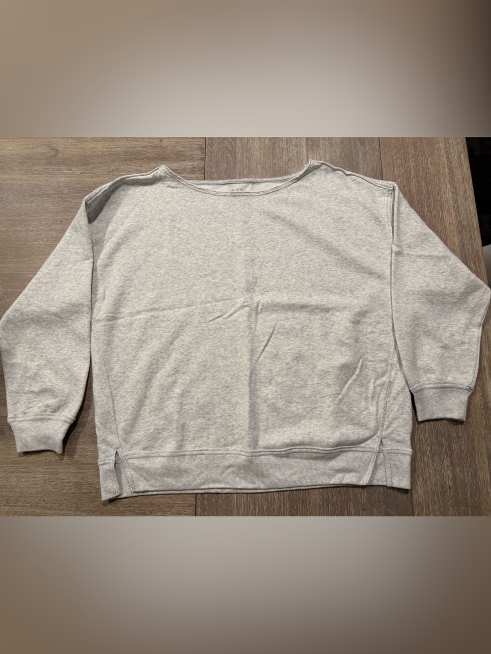 Hollister Light Heather Gray Off Shoulder Sweatshirt